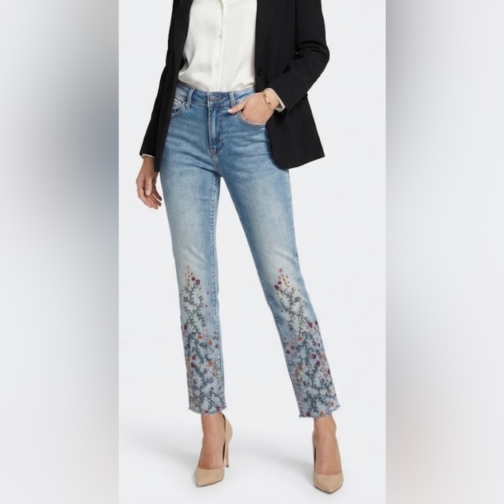 DRIFTWOOD Light Blue Embroidered Jeans